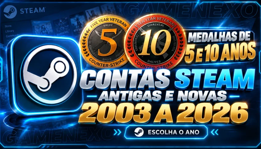 STEAM 2003 A 2010 | CONTA ANTIGA | MEDALHAS 5 E 10 ANOS CS2