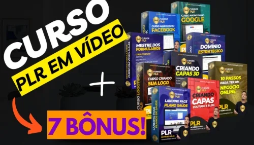 💥9 Cursos PLR em Vídeo + 7 Bônus + Entrega automática