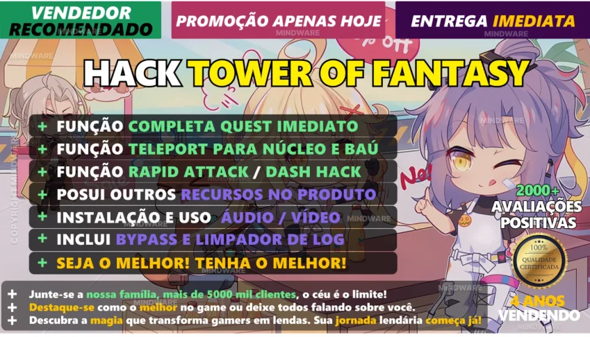 HACK TOWER OF FANTASY WARP SERVER v6.2.3 🚀100% INDETECTÁVEL