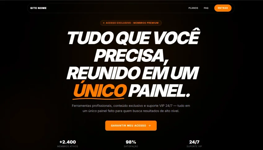 Painel Area de Membro Produtos Digitais