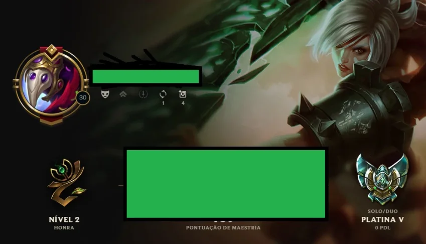 Conta no lol Platina V