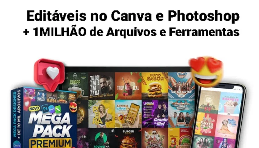 400GB + de 1.000.000 Arquivos Sua Arte no Canvas e Photoshop