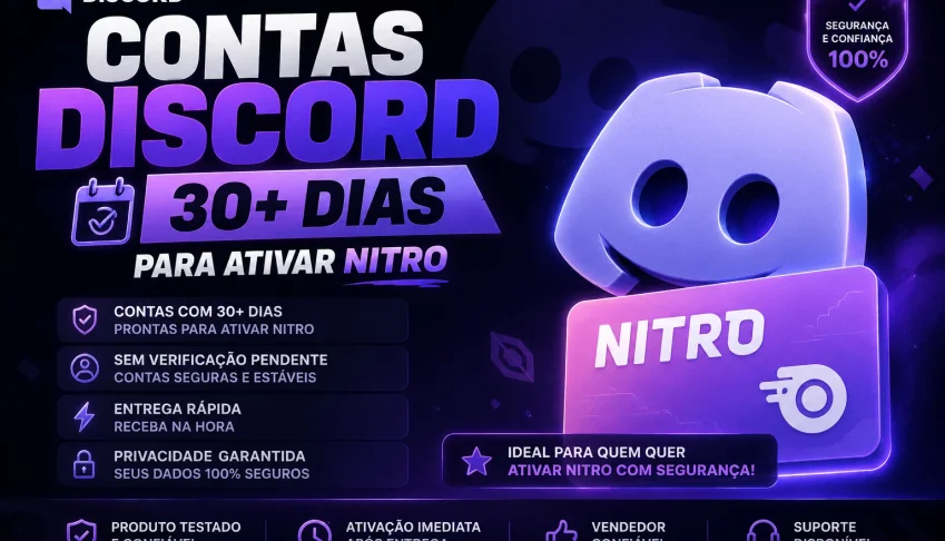 Conta Discord +30 Dias Para Ativar Nitro