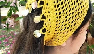 Bandana de Cabelo em Crochê