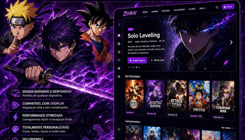 Zenkai Theme - Tema para streaming de animes