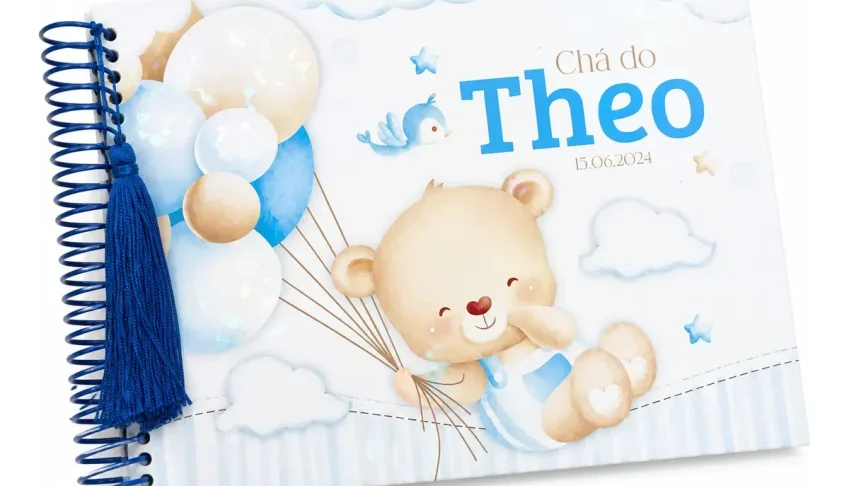 Caderno de Mensagens Personalizado para Chá de Bebê