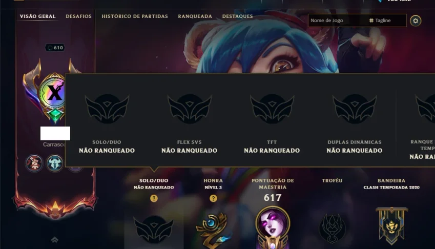 Unranked com TODOS os Champs e 187 Skins ( MID / JG / ADC )