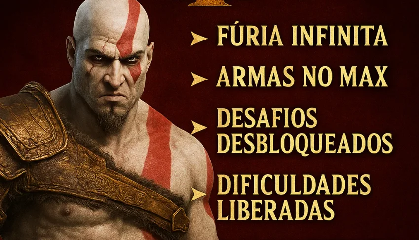 God of War 3 (PS4/PS5) - Furia, magia, armas no max,desafios