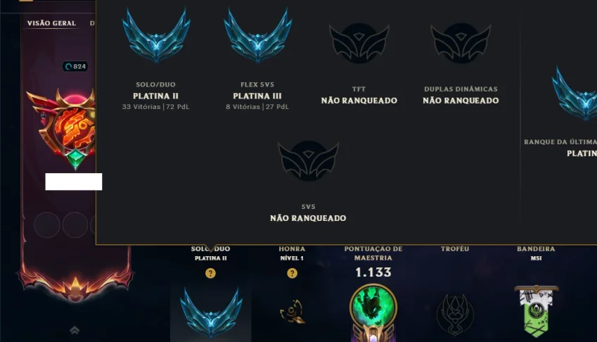 Platina 2 com TODOS os Champs e 261 Skins ( SUP / JG )