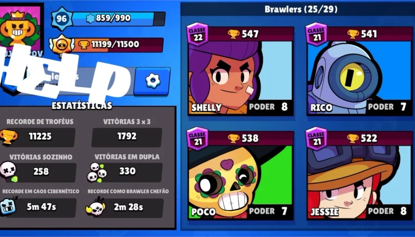 CONTA BRAWLSTARS 11k+ 25/28 Brawlers
