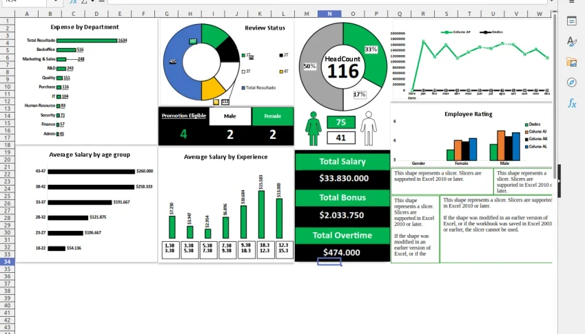Excel Sales Dashboard Spreadsheet - XLSX