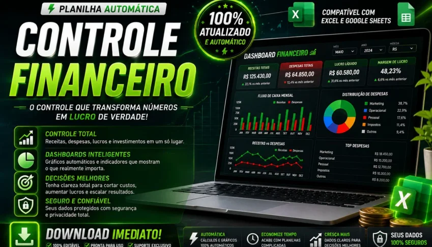 Planilha 100% Automática para Controle Financeiro