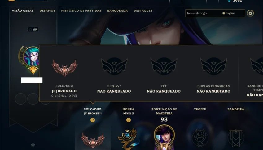 Bronze 2 com 55 Champs e 35 Skins ( MAIN ADC )