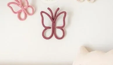 03 Unidades Borboleta Decorativa Personalizada em Tricotin