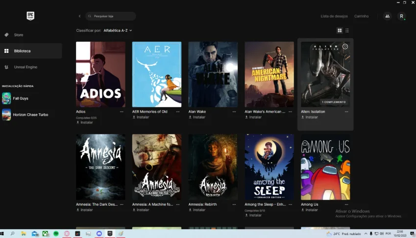 Conta Epic Games com vários jogos