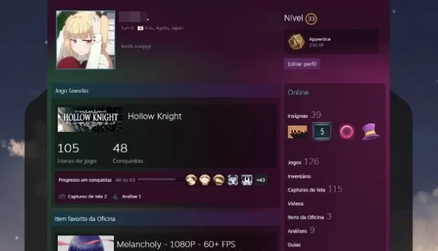 Conta Steam, lvl 33 com 126 jogos