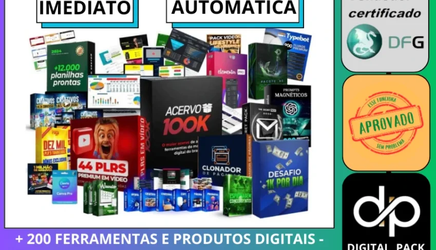 Pack Com +200 Ferramentas E Produtos Digitais