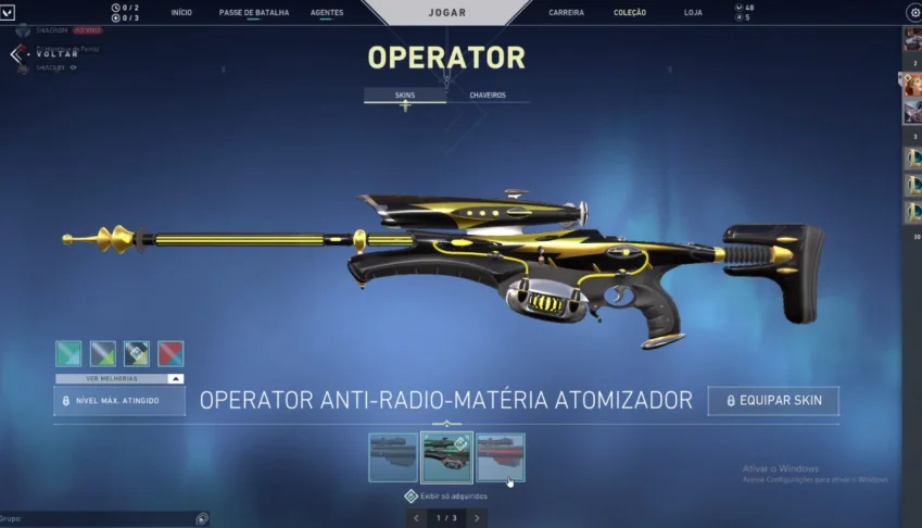 CONTA VALORANT 750R$ EM SKINS - PLATINA 1