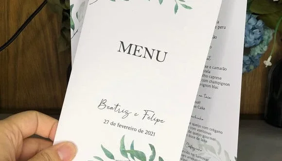 Menu de Mesa Personalizado — 20 Unidades