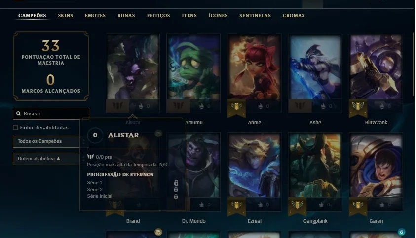 CONTA GOLD 2 MMR ALTO 38 CHAMP 2 SKIN E 4 ATIVAVEIS