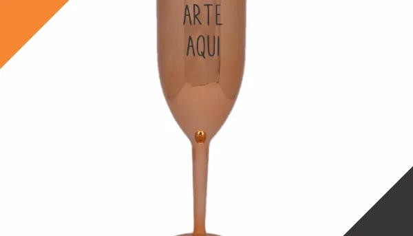 Taça Champanhe Metalizada Rosê