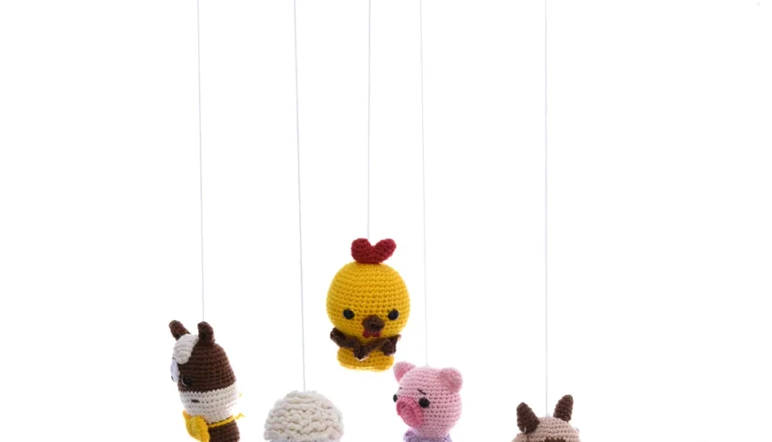 Mobile fazendinha em amigurumi
