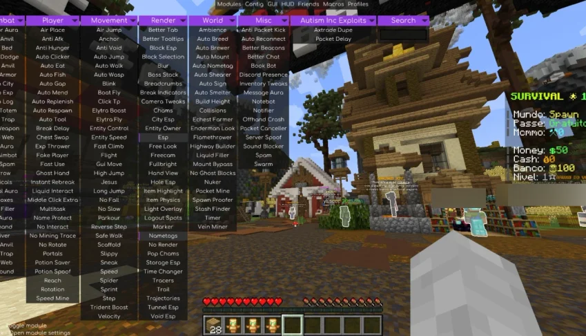 Hack para Minecraft 1.20.x Indetectavel