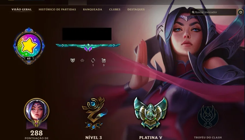 Conta League of Legends plat 5 todo os Champs e 56 Skins