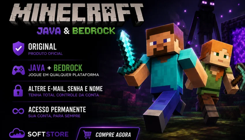 Minecraft Original Java + Bedrock | Full Acesso | Permanente