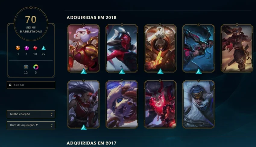 Conta de lol e valorant com mais de 1000 reais gastos