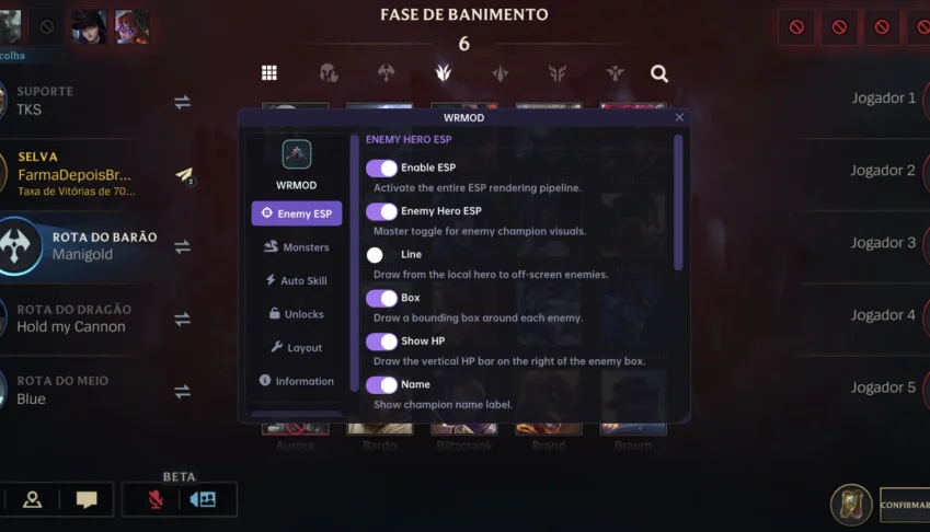 ModSkin + AutoSmite + MapHack