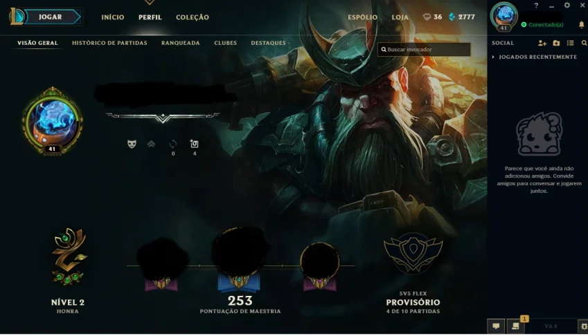 Conta 81 campeões 36 skins nível 41