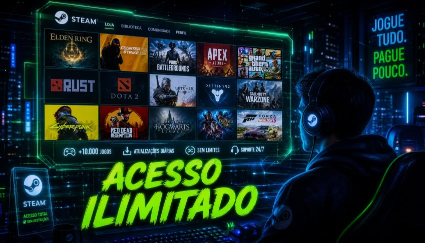 Conta Steam com diversos jogos, super oferta imperdível