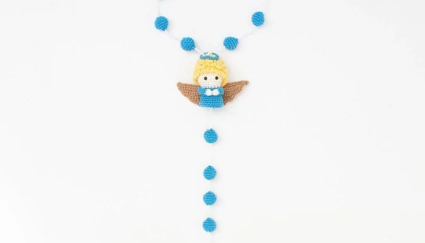 Terço Anjinho em Amigurumi