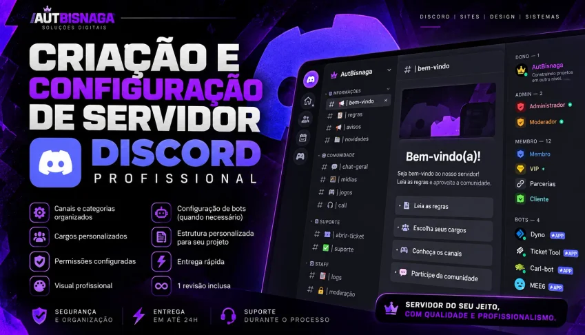 Criação e Configuração de Servidor Discord Profissional