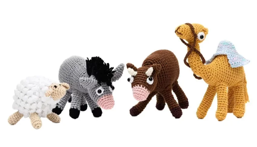 Animais do presépio em amigurumi