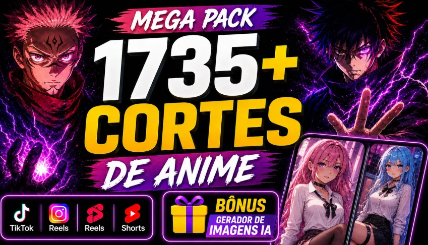 Pack +1735 Cortes de Anime Prontos + Bônus IA