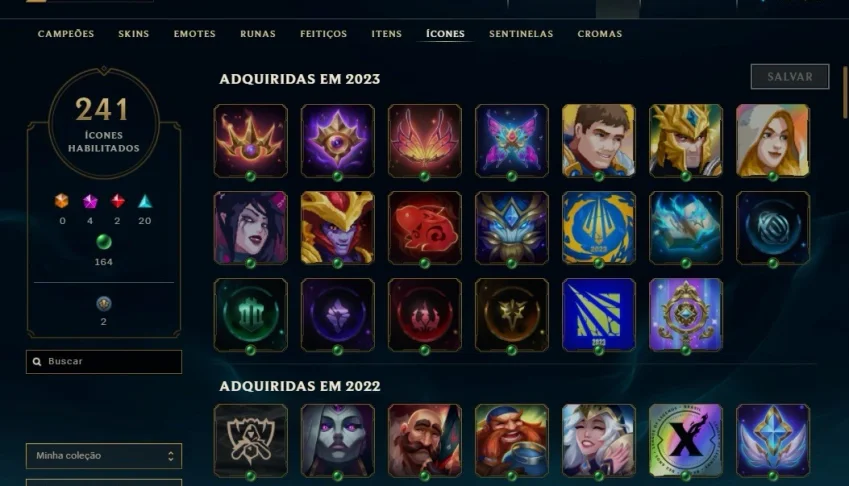 Conta League of Legends/ Platina com muitas skins!