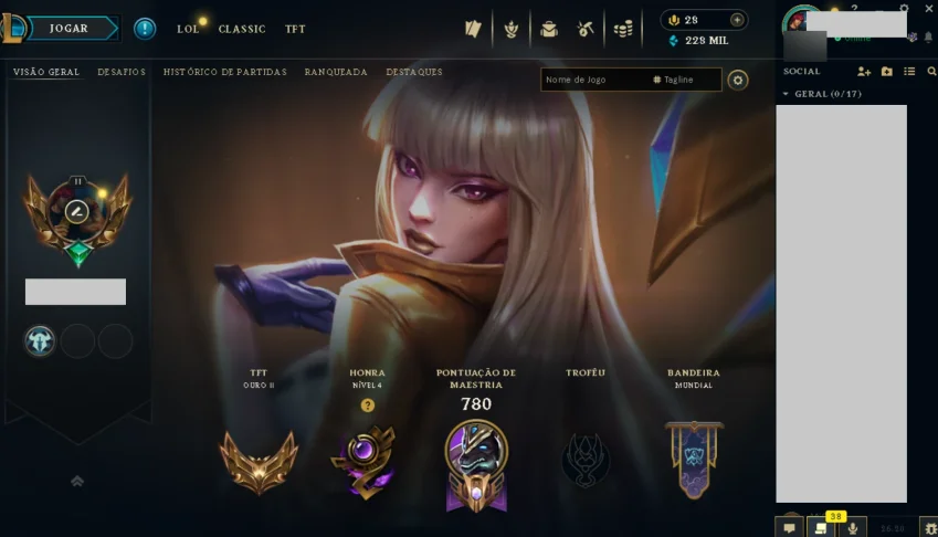 Conta LOL Excelente Reputação e Lotado de Skins