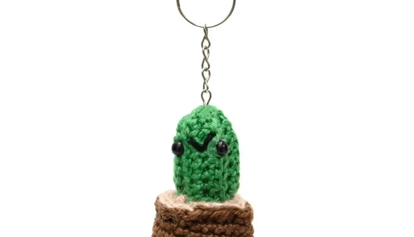 Chaveiro Cactus em amigurumi