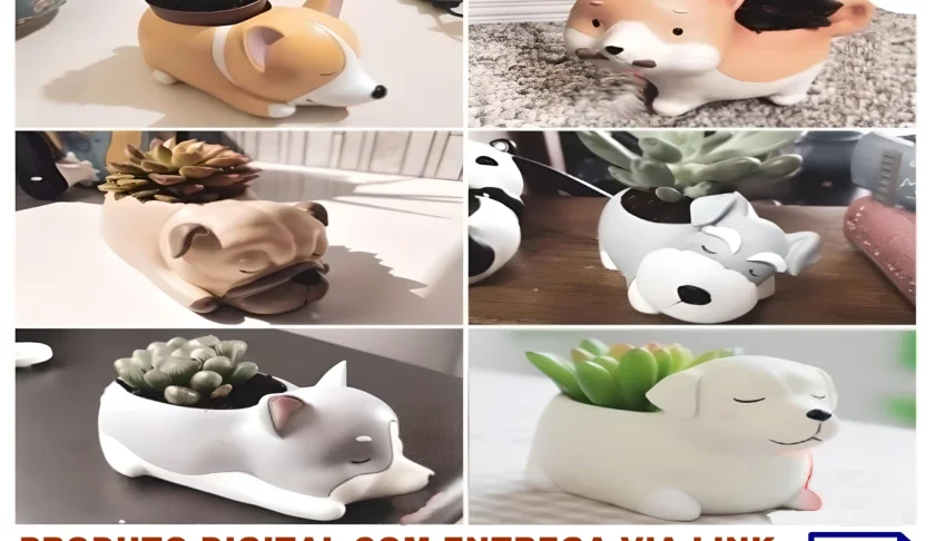 STL Para Impressão 3D - Vasos Cachorrinhos
