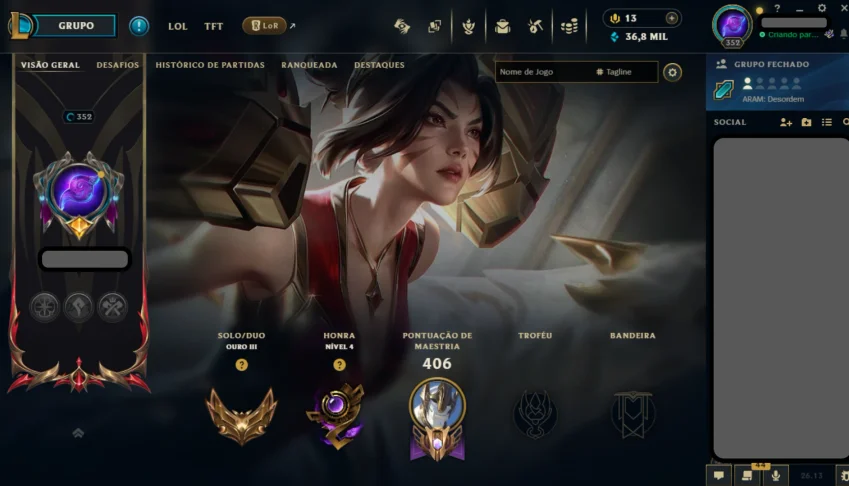 Conta de league of Legends 2017