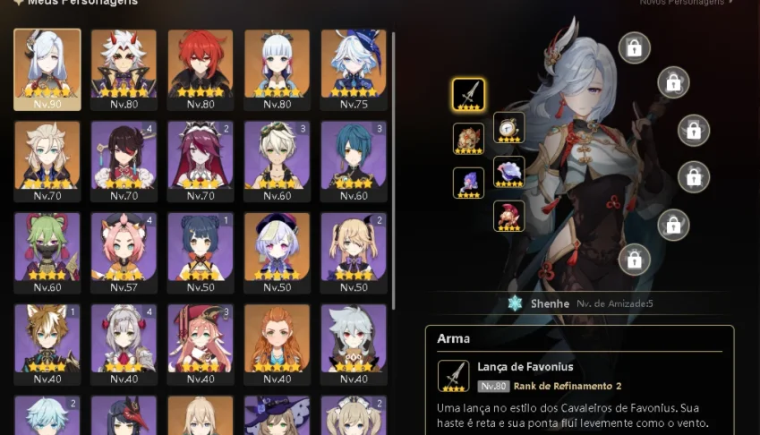 Conta genshin 80 reais