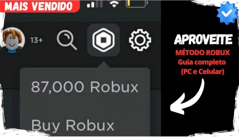 Robux Fácil (PC e Celular) - Entrega automática 