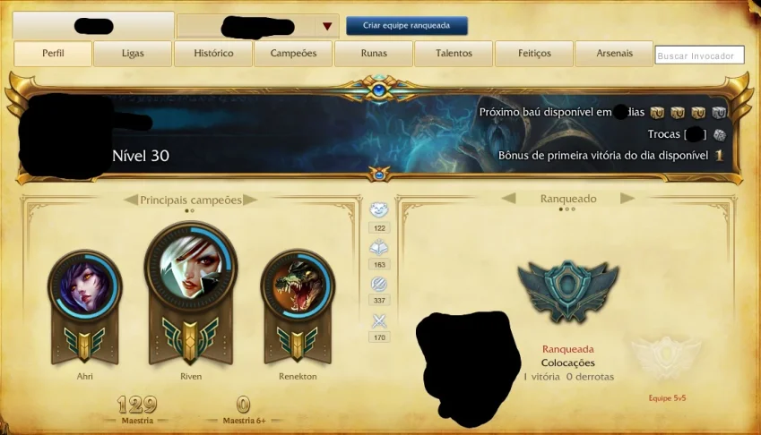Conta League of Legends!