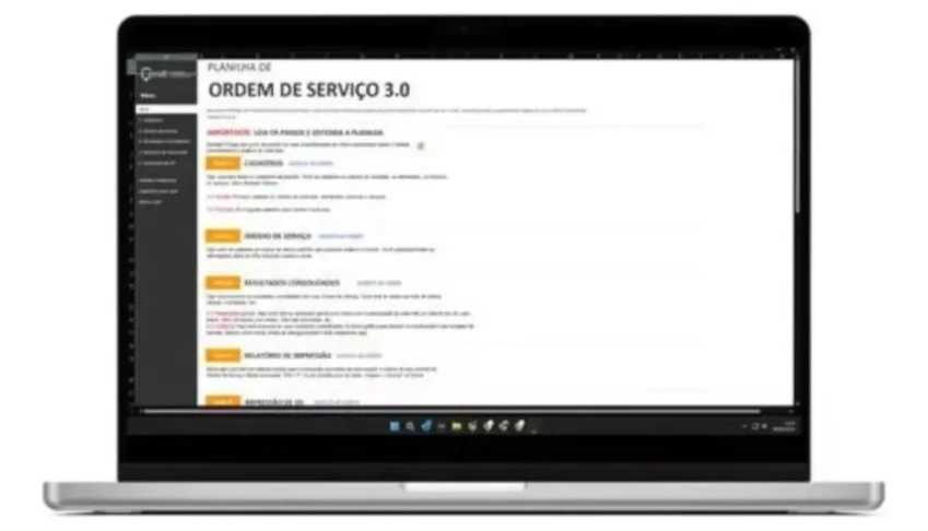 Planilha De Ordem De Serviço