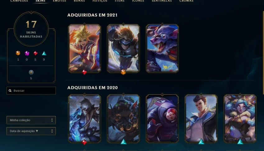 Conta Ouro 4  17 skins habilitadas E muitos espólios