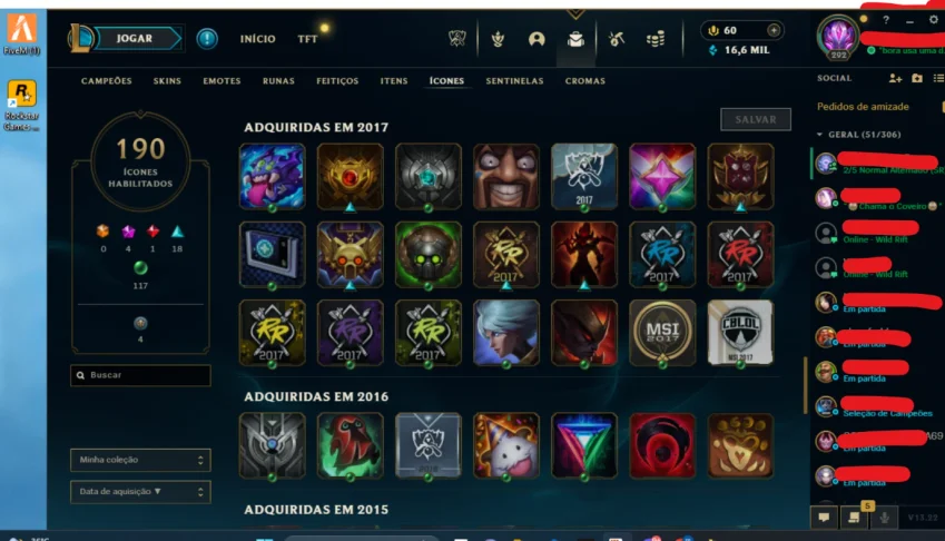 Conta League of Legends + valorant + wild