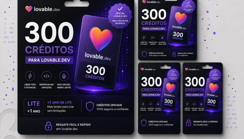 [Promoção] 300 Créditos Lovable + Plano Pro Lite Por Um Ano