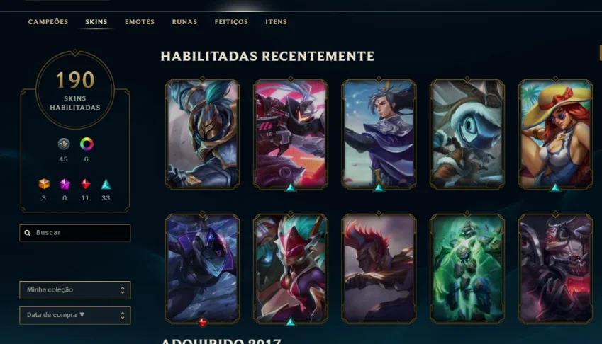 Conta Gold V, Todos os champ, 190 skins